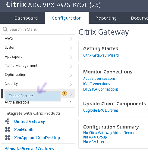 Enable Citrix Gateway